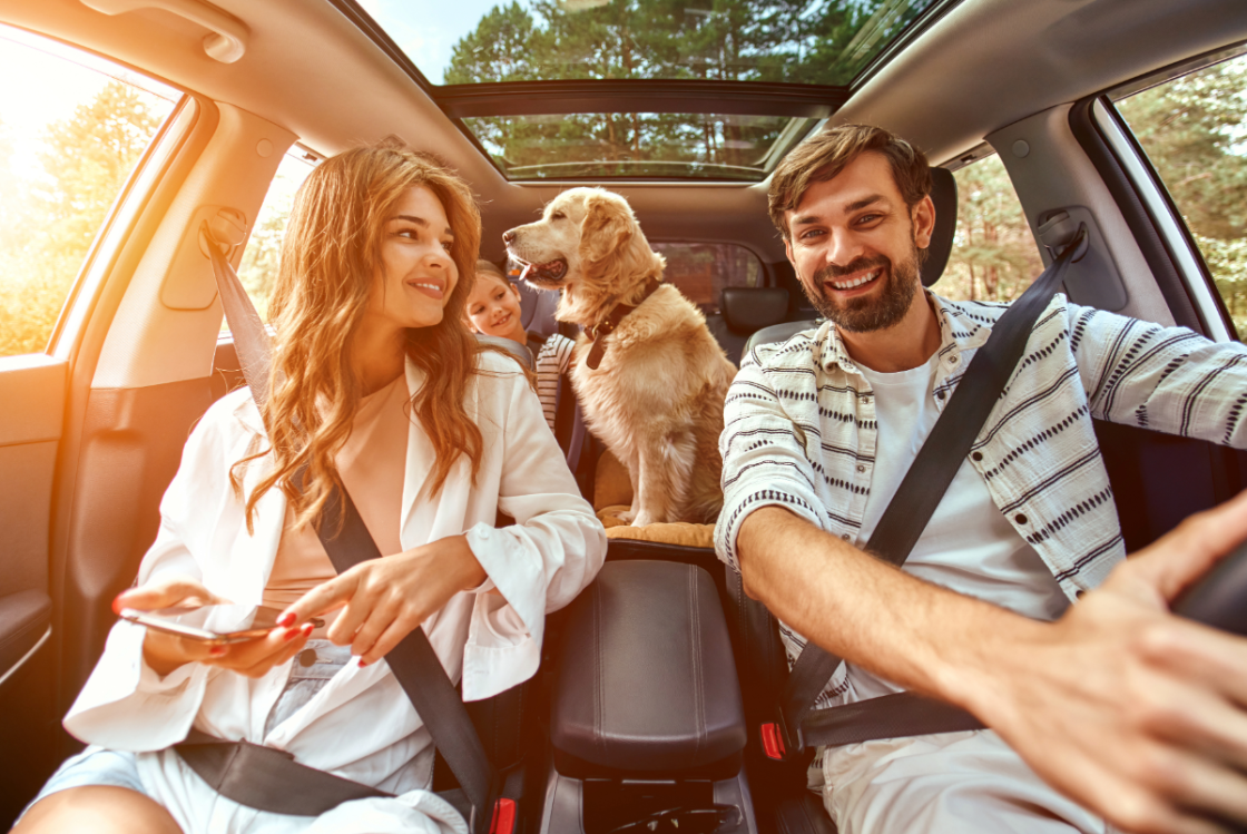 Family in a car